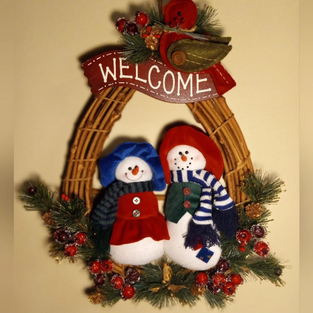 Handmade Snowman Wreath